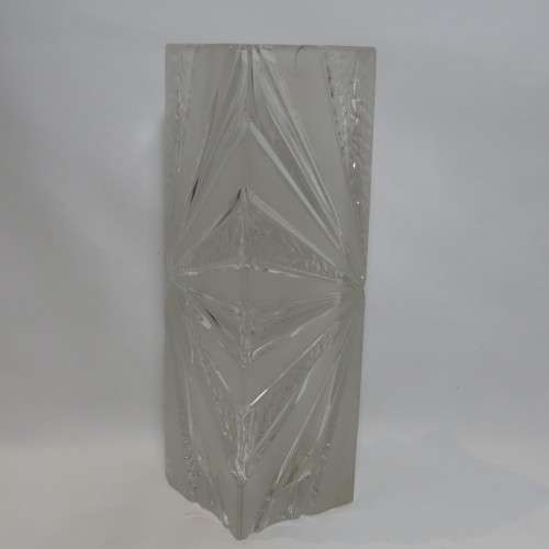 Vintage heavy glass flower pot