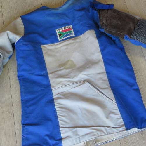 South African large caliber shooting jacket - Belonged to SADF Colonel Gert van Zyl - Sizes below