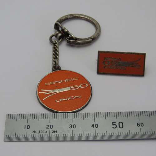 1960 Union of South Africa 50 Years badge and key holder
