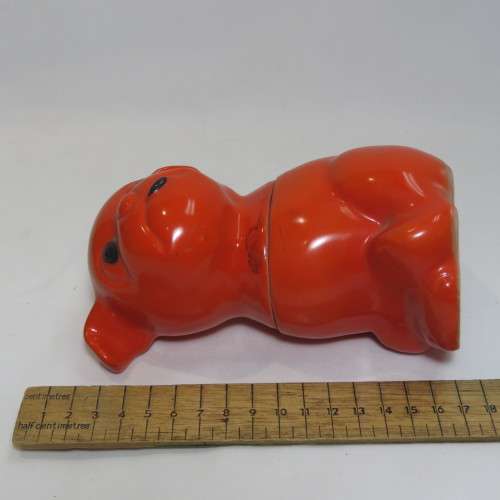 Vintage orange bulldog puppy sweets/Tabaco jar