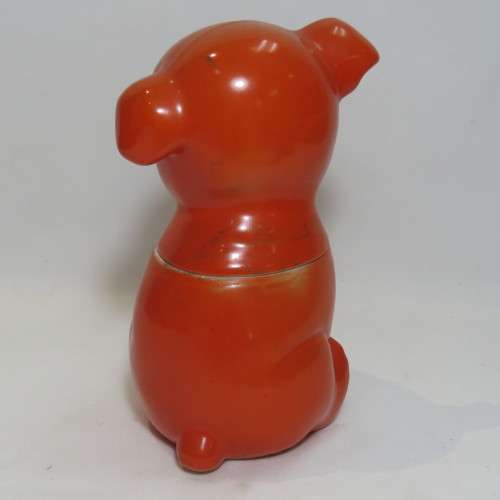 Vintage orange bulldog puppy sweets/Tabaco jar