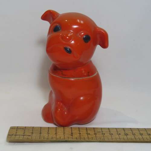 Vintage orange bulldog puppy sweets/Tabaco jar