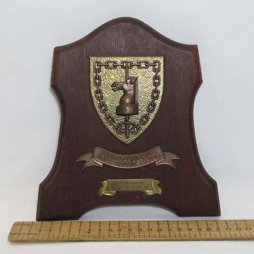 SADF Army Battle School plaque issued to Commandant GA van Zyl 1979-1982