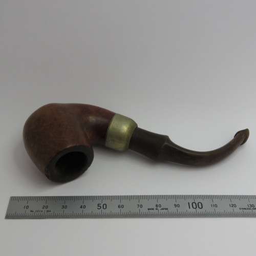 K&P Peterson smoking pipe with hallmarked ring