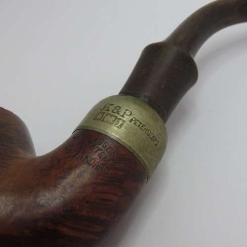 K&P Peterson smoking pipe with hallmarked ring