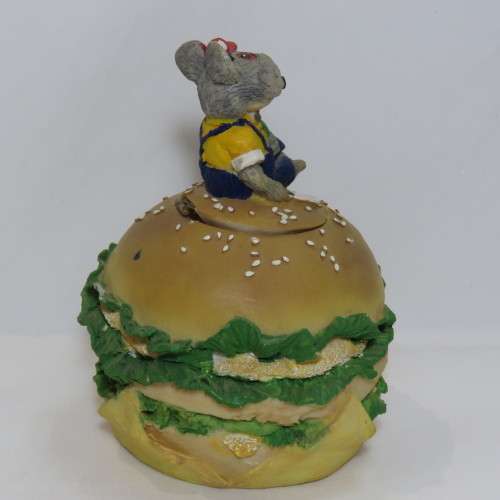 Hamburger with mouse money box - No lid on base