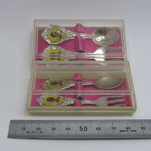 Pair of miniature London spoon and fork souvenir sets