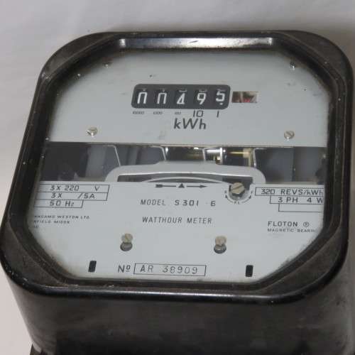 Vintage Sangamo Weston 3 phase watthour meter S 301:6