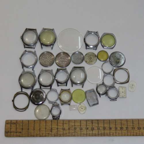 Lot of watch cases and spares
