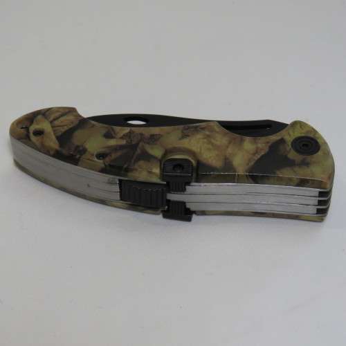 DOW Skinner pocket knife with normal blade and saw blade in pouch