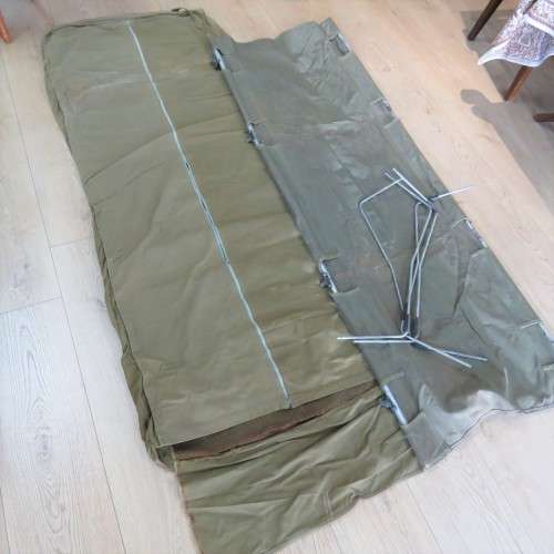 Early SADF Officer stretcher bed with sleeve for sleeping bag - Belonged to Colonel Gert van Zyl