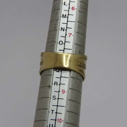 9kt Gold ring with Zirconia - Heavy ring of 5,8 g - Size P/Q