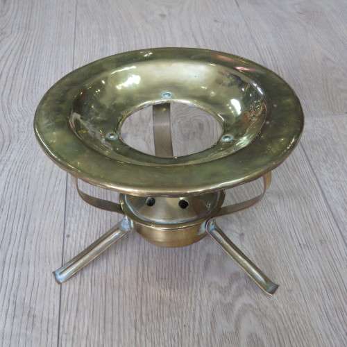 Old Yellow copper burner with coffee pot and trip  tray