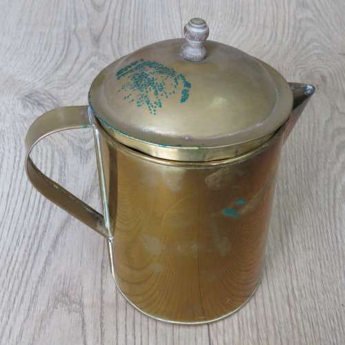 Old Yellow copper burner with coffee pot and trip  tray