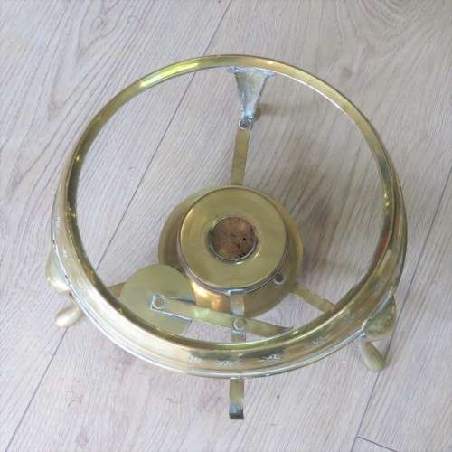 Antique brass bain-marie on stand with burner - Beautiful ornate piece - 25 x 25 cm - 19 cm High