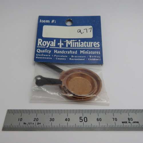 Doll`s House furniture miniature copper pots and pans