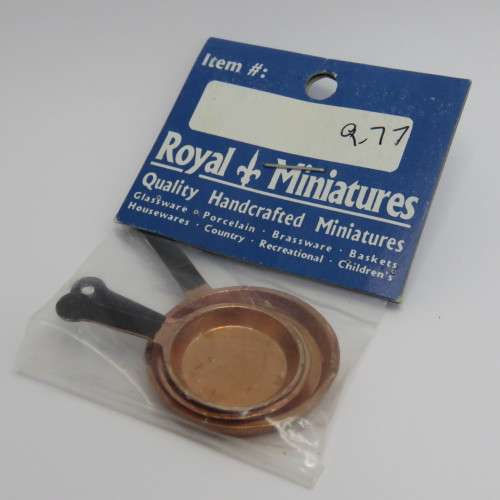 Doll`s House furniture miniature copper pots and pans