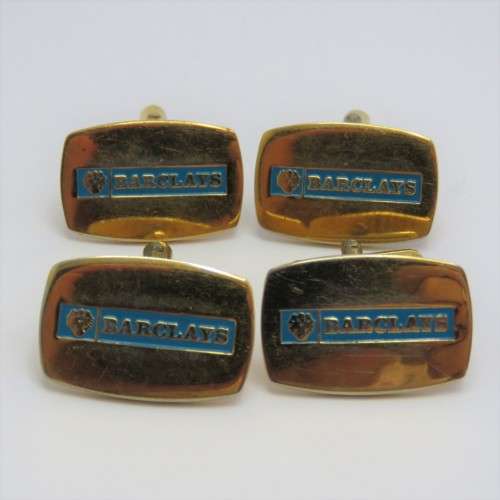 Two pairs of vintage Barclays bank cufflinks