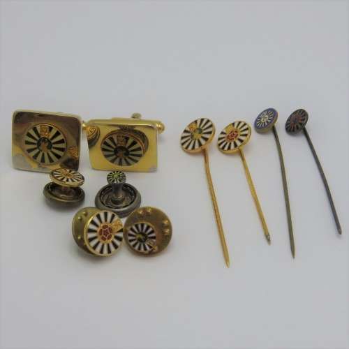 Collection of Round Table pins and cufflinks - Some silver