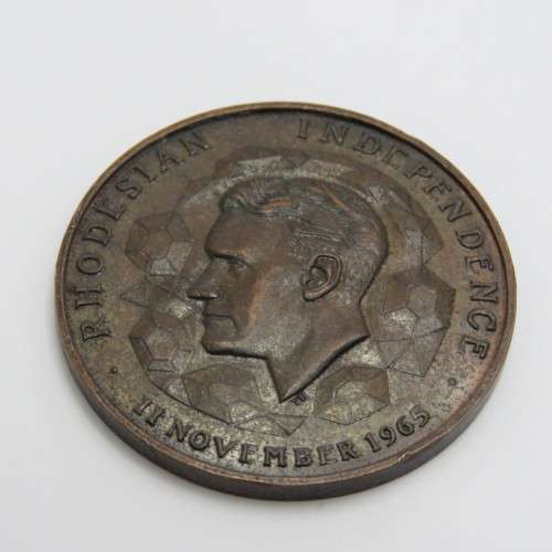 1965 Rhodesian Independence bronze medallion