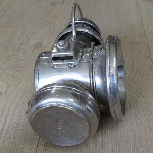 Antique Powell and Hanmer car lantern - Left side - Lens is cracked