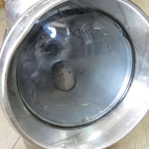 Antique Powell and Hanmer car lantern - Left side - Lens is cracked
