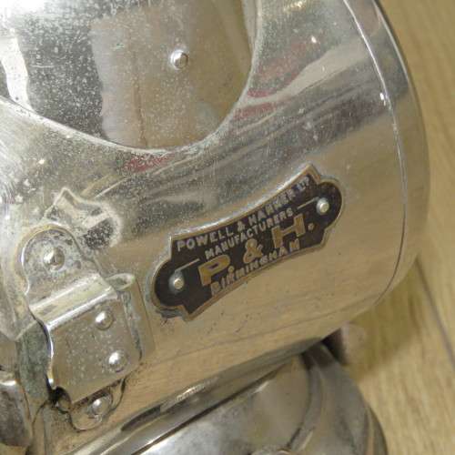Antique Powell and Hanmer car lantern - Left side - Lens is cracked