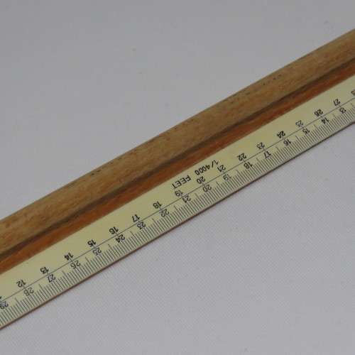 Vintage 1/4000 feet drawing ruler