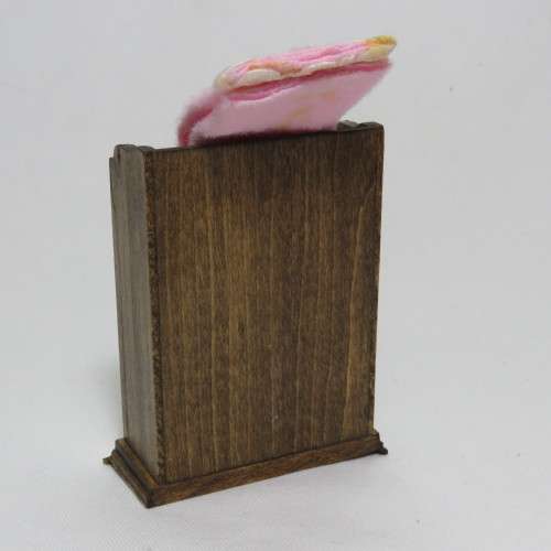 Vintage doll`s house furniture - Bathroom mirror cabinet with towel