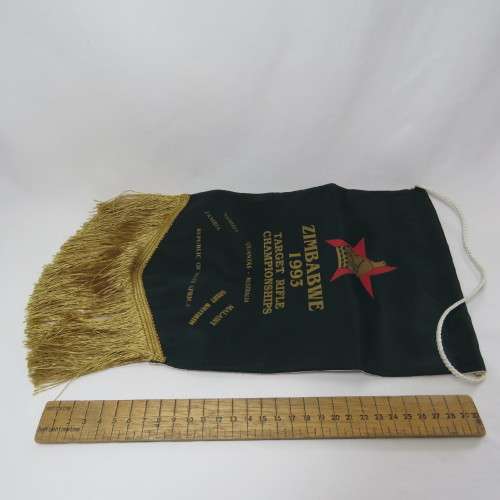 1993 Zimbabwe Target Rifle Championship wall flag - Signed by Team members