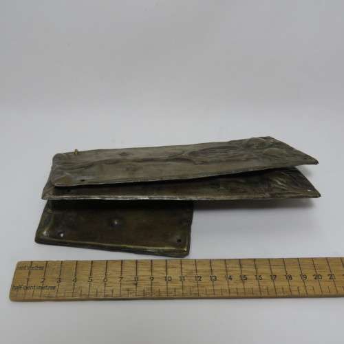 Set of Victorian brass door plates