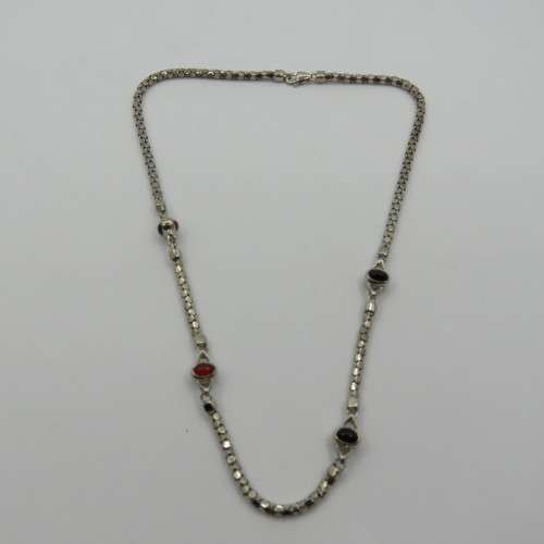 Costume jewellery necklace and bracelet silver look alike - never used