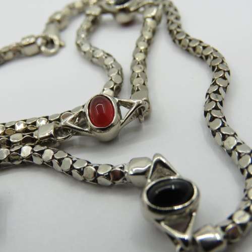 Costume jewellery necklace and bracelet silver look alike - never used