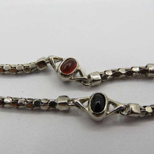 Costume jewellery necklace and bracelet silver look alike - never used