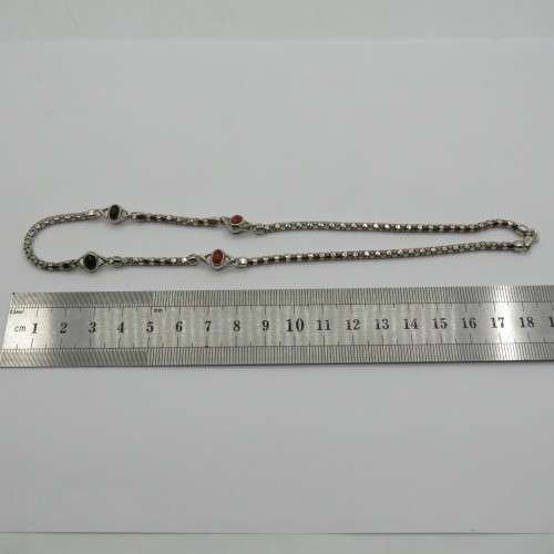 Costume jewellery necklace and bracelet silver look alike - never used
