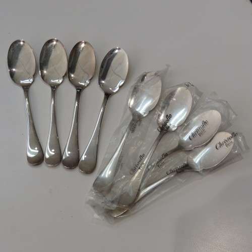 Set of 8 Vintage Christofle Silver-plated French sauce spoons