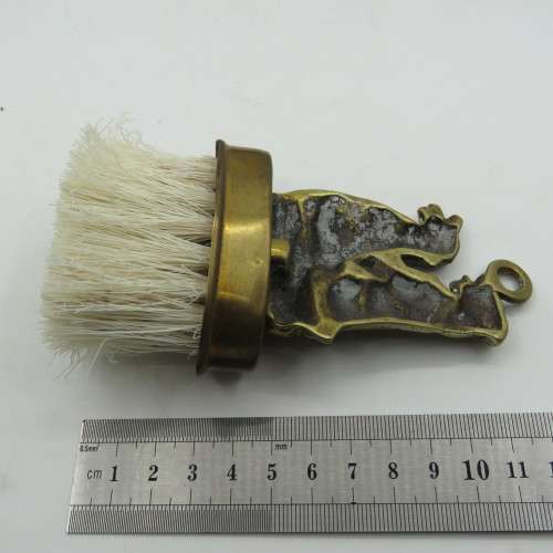 Vintage brass Sealyhams crumb brush and scoop