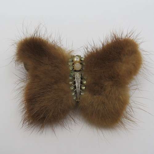 Vintage hairy butterfly brooch