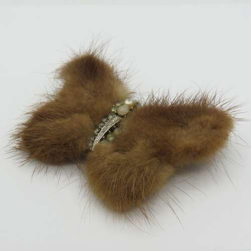 Vintage hairy butterfly brooch