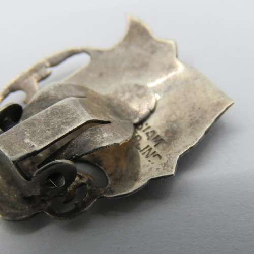 Vintage SIAM silver brooch and earring set