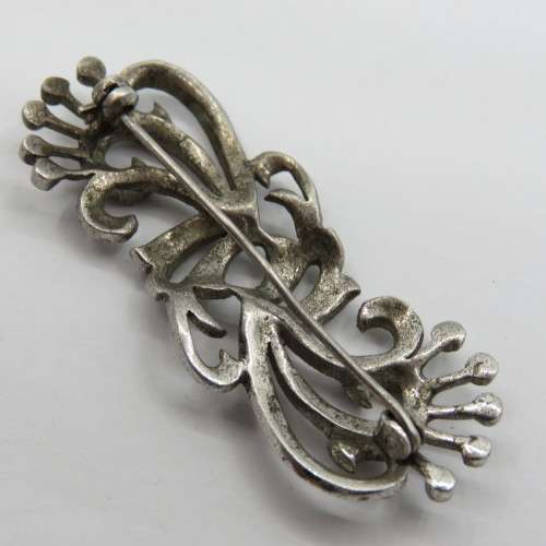 Sterling Silver Marcasite brooch - 7.7g