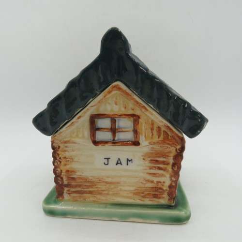 Vintage Kings Way dog house jam jar with lid
