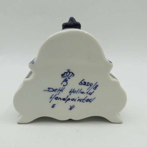 Vintage Delft mini porcelain quartz clock