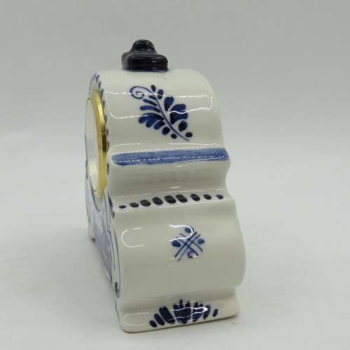 Vintage Delft mini porcelain quartz clock