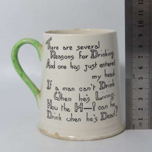 Vintage Carltonware Drinking cartoon mug - Reasons for drinking