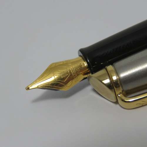 Waterman Stainless steel with gold trimming fountain pen in case