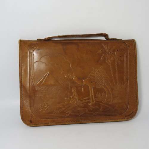 WW2 Egyptian themed leather travel wallet