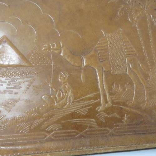 WW2 Egyptian themed leather travel wallet