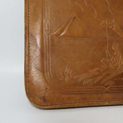 WW2 Egyptian themed leather travel wallet