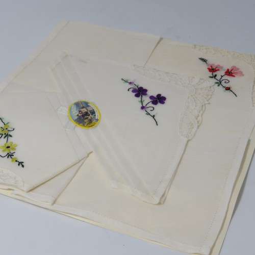 Ladies embroidered handkerchiefs made in Switzerland in 1957 - in original box